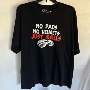 New Zealand All Blacks Rugby “No Pads‎ No Helmets Just Balls” T-shirt Black XL
